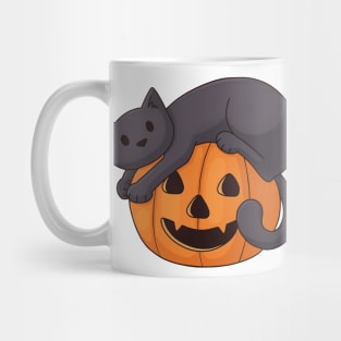 Cat on a Pumpkin Mug